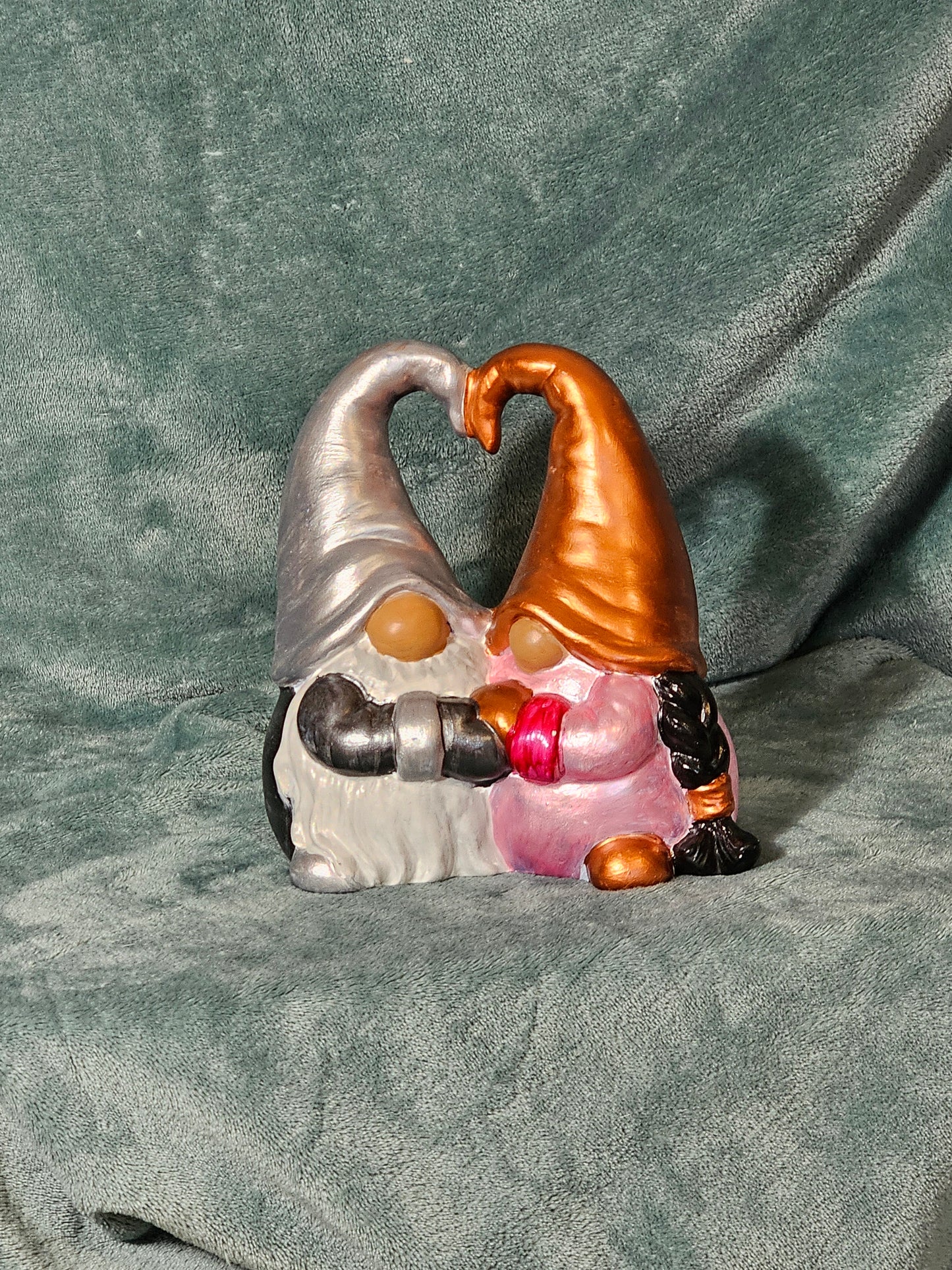 Ceramic Metallic gnome couple