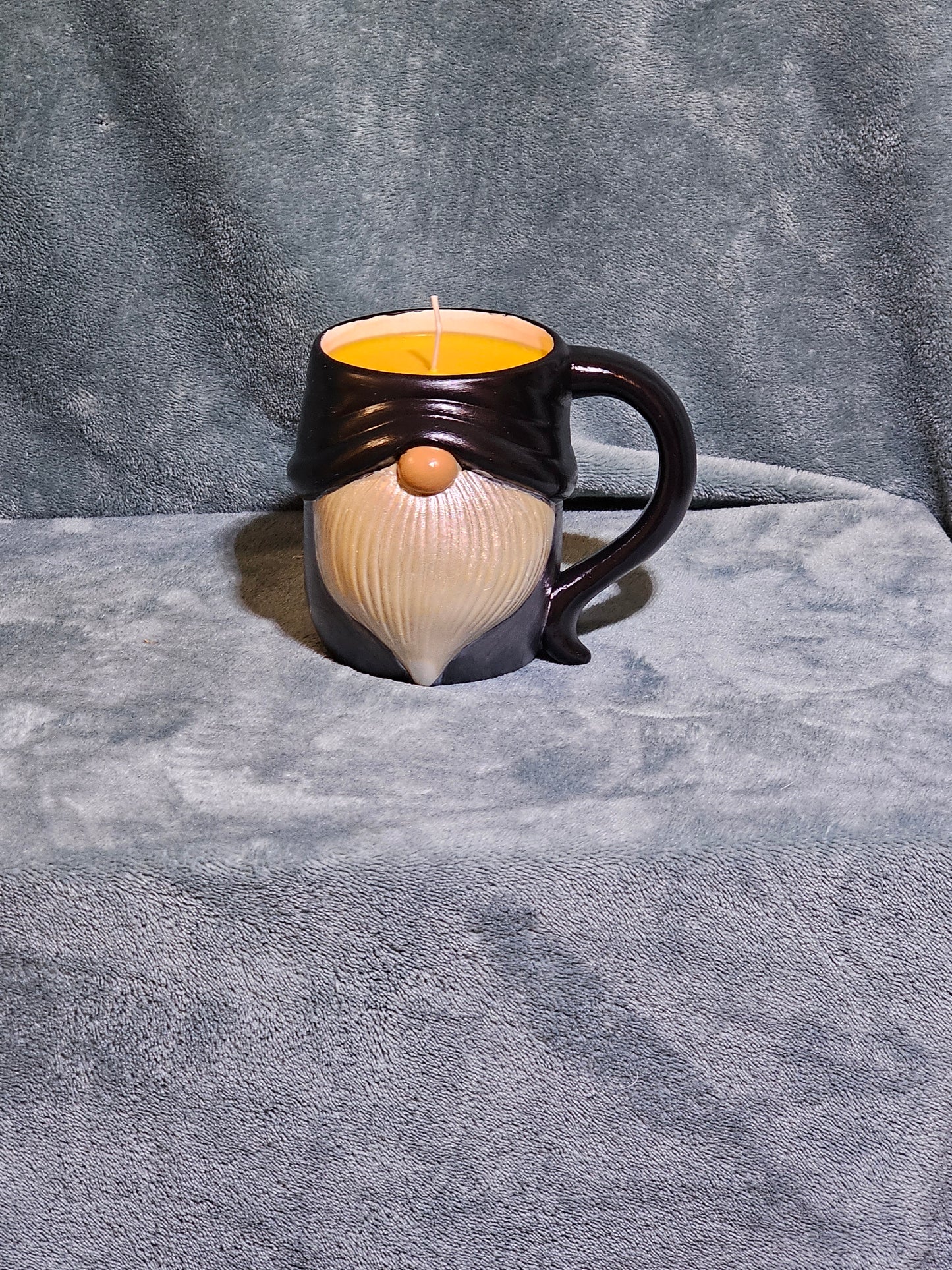 Black hat santa gnome Balsm Eucalyptus candle